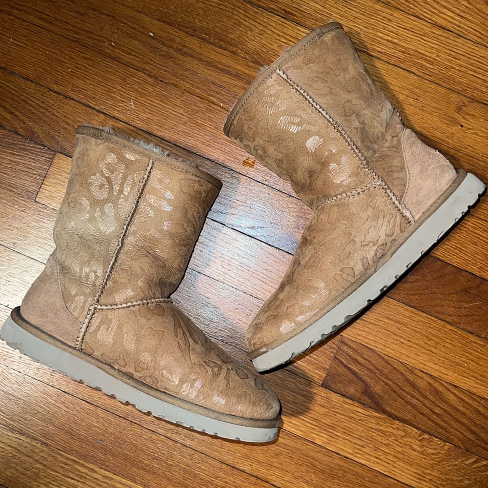 UGG Cheetah print classic suede boots